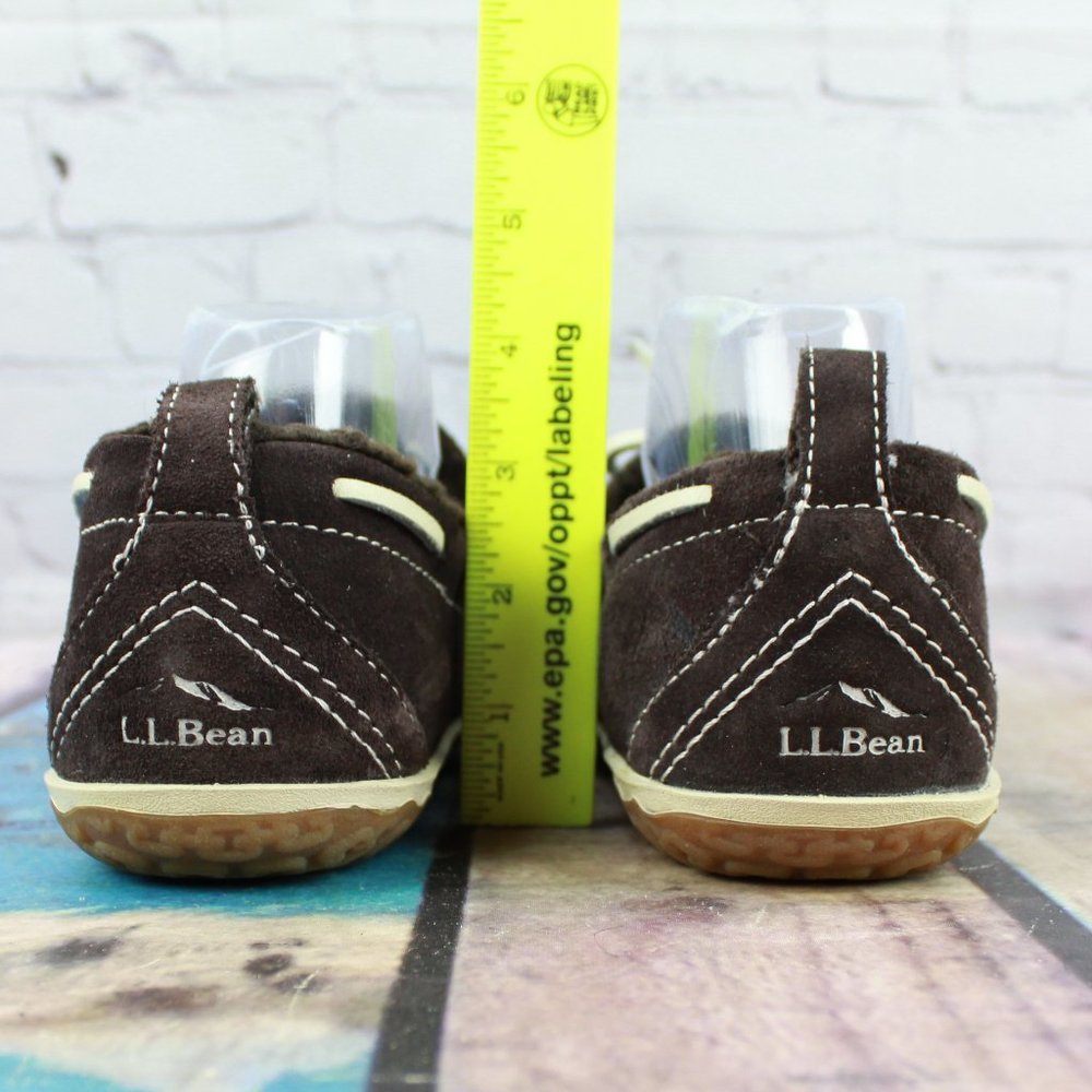 LL Bean One-Eye Plaid Soft Fleece Brown Suede Moc Mountain Slipper 8 M - Picture 7 of 8